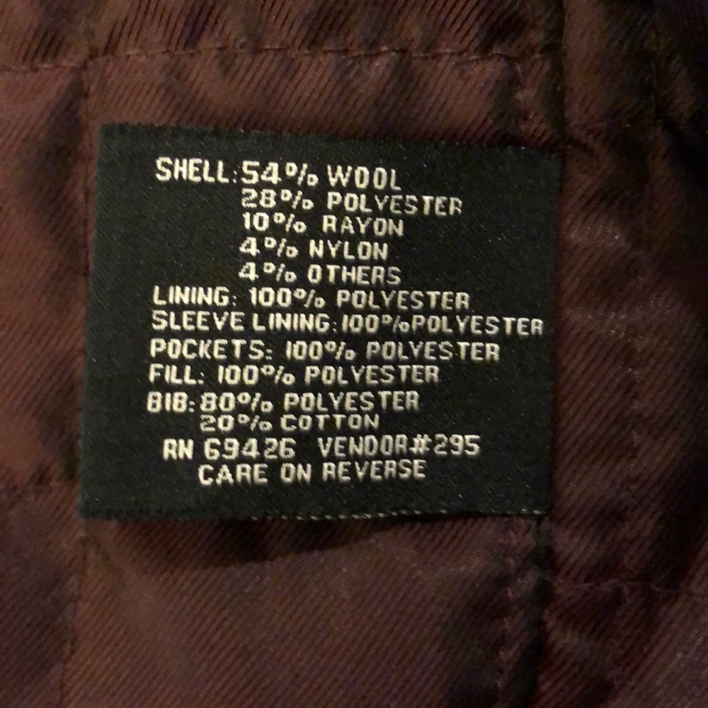 Black Rivet Wool/Polyester Blend Coat - Picture 8 of 10
